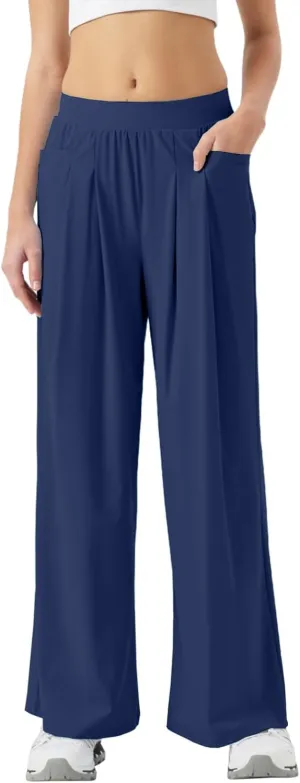 26"/28" Inseam Petite Womens Wide Leg Sweatpants Lightweight High Rise Upf50 Loose Thin Cool Summer Pants with Pockets 2025