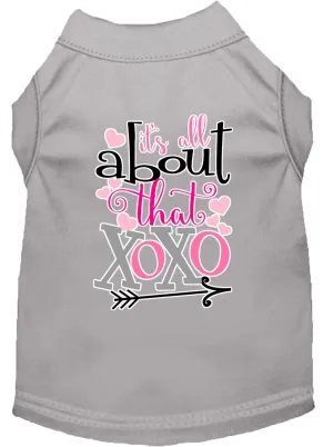 All About That Xoxo Screen Print Dog Shirt Grey Sm