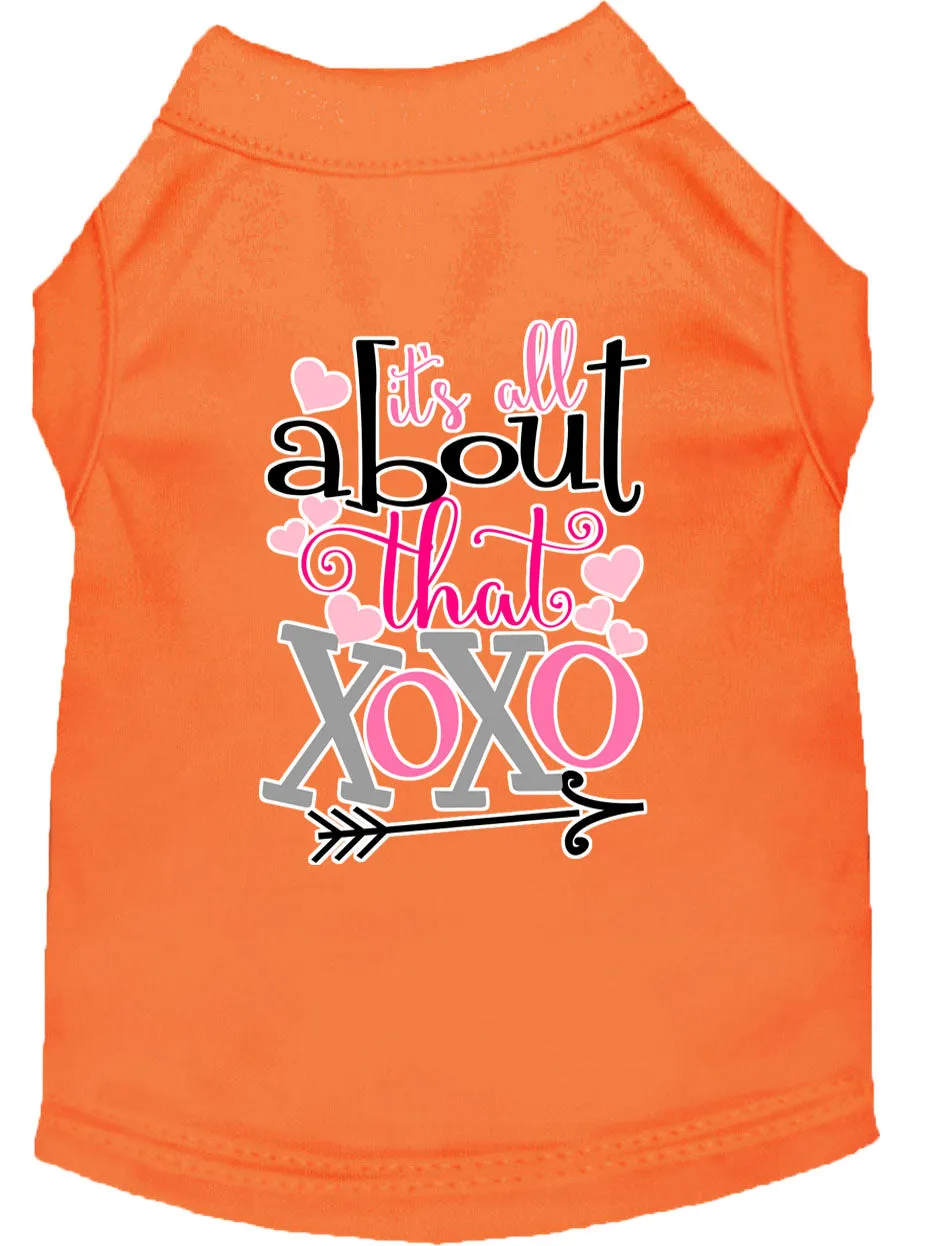 All About That Xoxo Screen Print Dog Shirt Orange Sm
