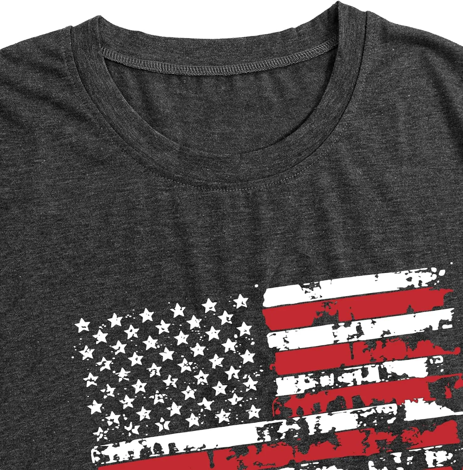 American Flag Shirt Women Patriotic Shirt Vintage USA Flag Bleached T-Shirt Short Sleeve 4th of July Tee Tops