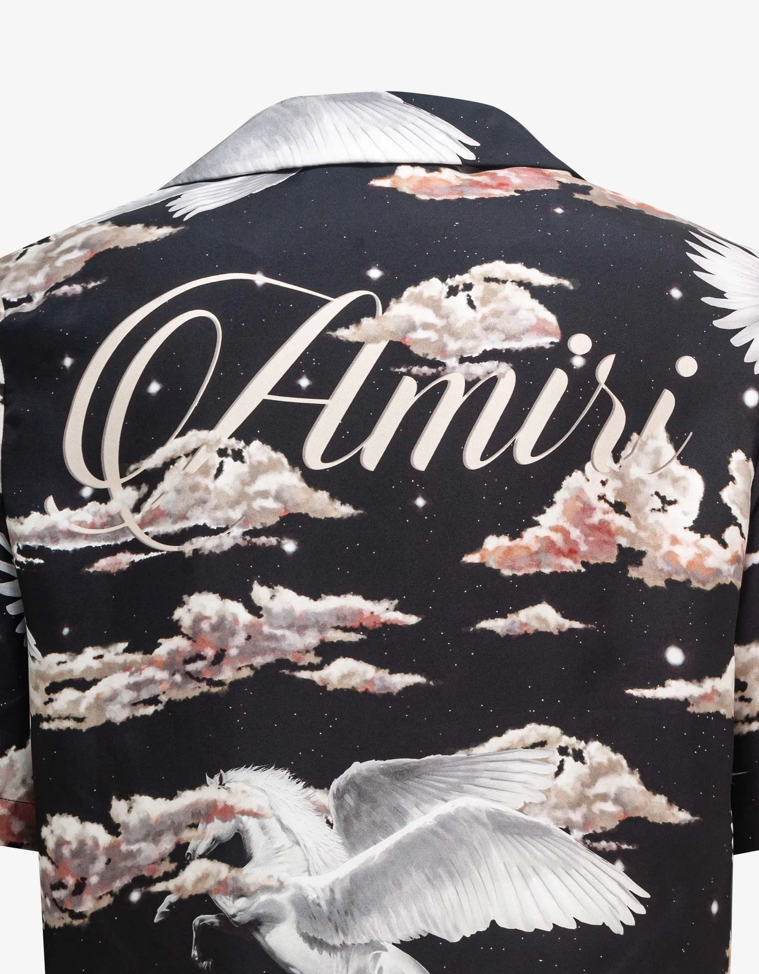 Amiri Black All-Over Pegasus Bowling Shirt