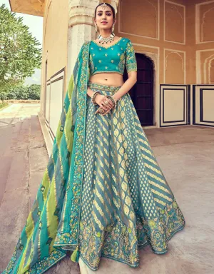 Aqua Art Silk Lehenga Choli