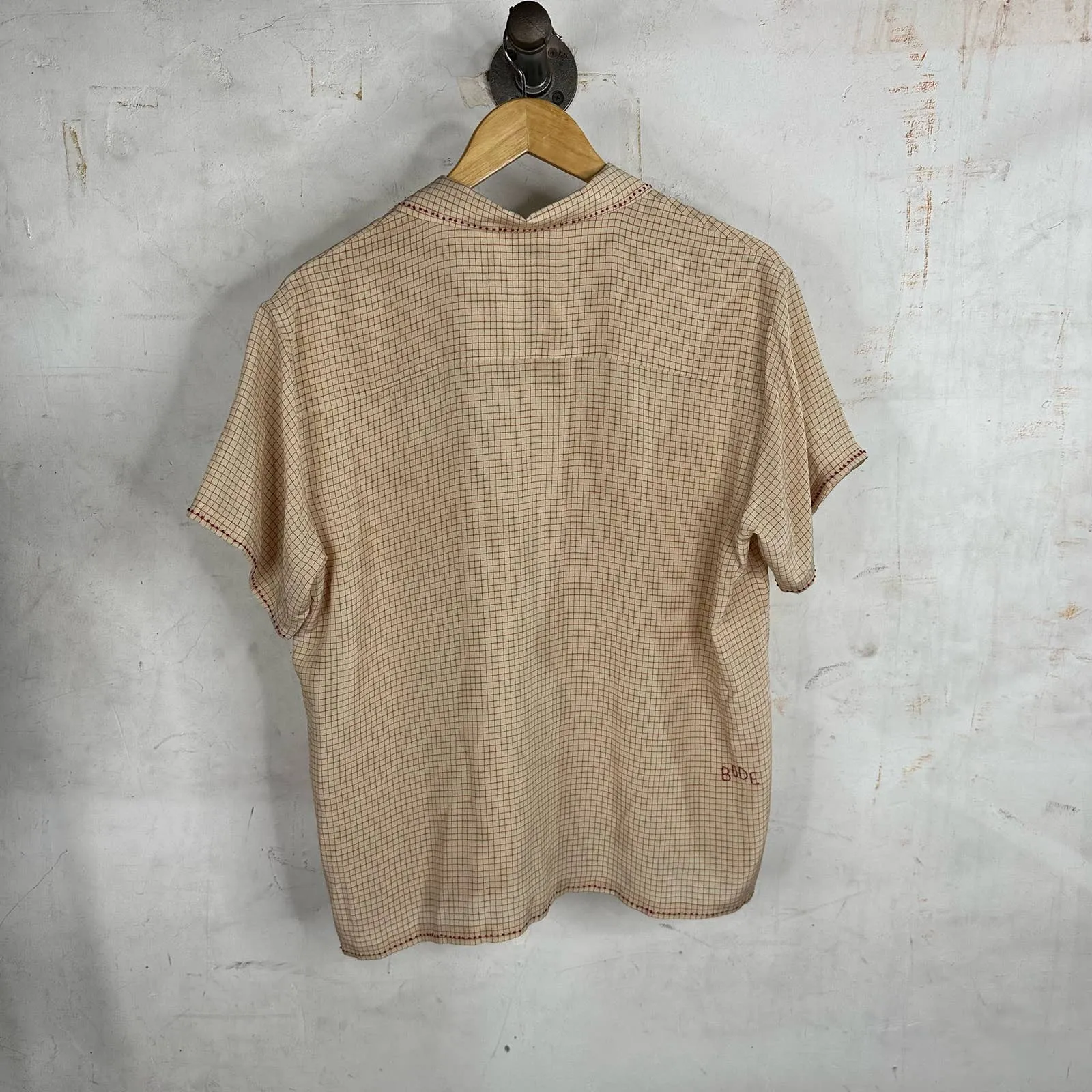 Bode Brown Silk Camp Collar Shirt