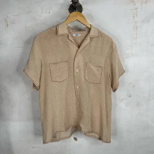 Bode Brown Silk Camp Collar Shirt