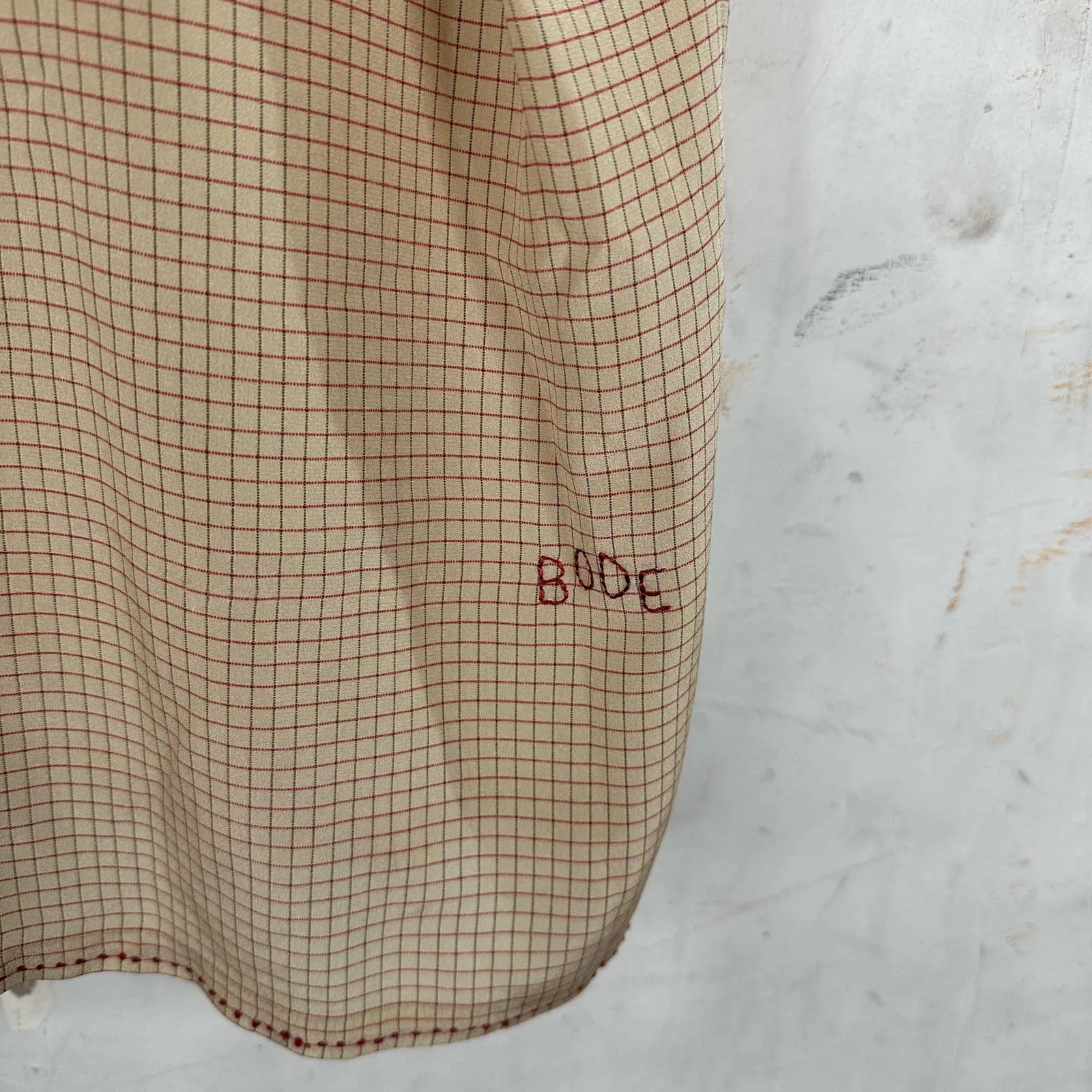 Bode Brown Silk Camp Collar Shirt
