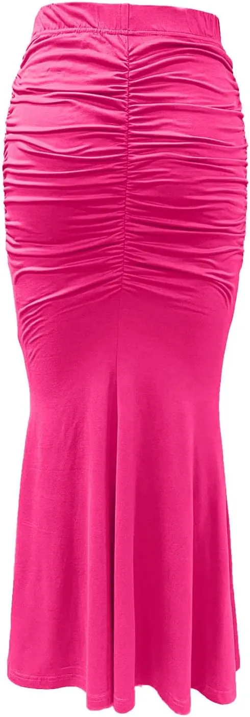Bodycon Maxi Skirt for Women High Waist Slim Fit Mermaid Long Skirt Stretchy Sexy Clubwear Pencil Skirts