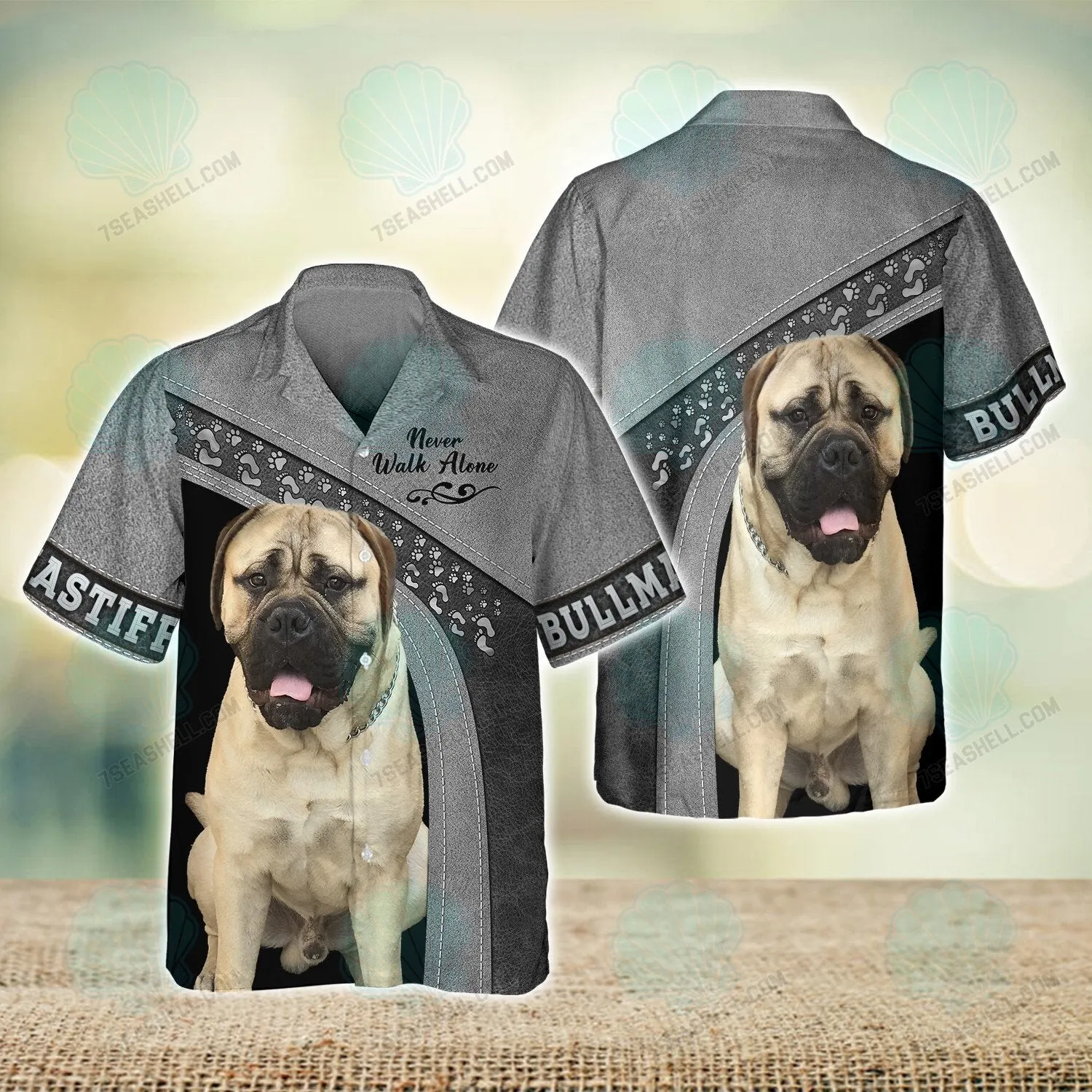 Bullmastiff Love Never Walk Alone 3D Full Print Shirts, Dog Memorial Gifts for loss of Dog, Christmas Shirt for Dog Lovers