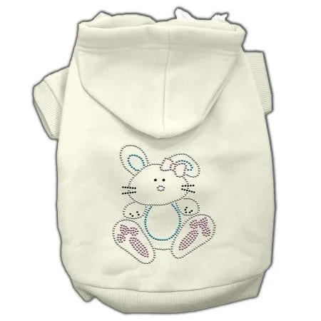 Bunny Rhinestone Hoodies Cream XL (16)