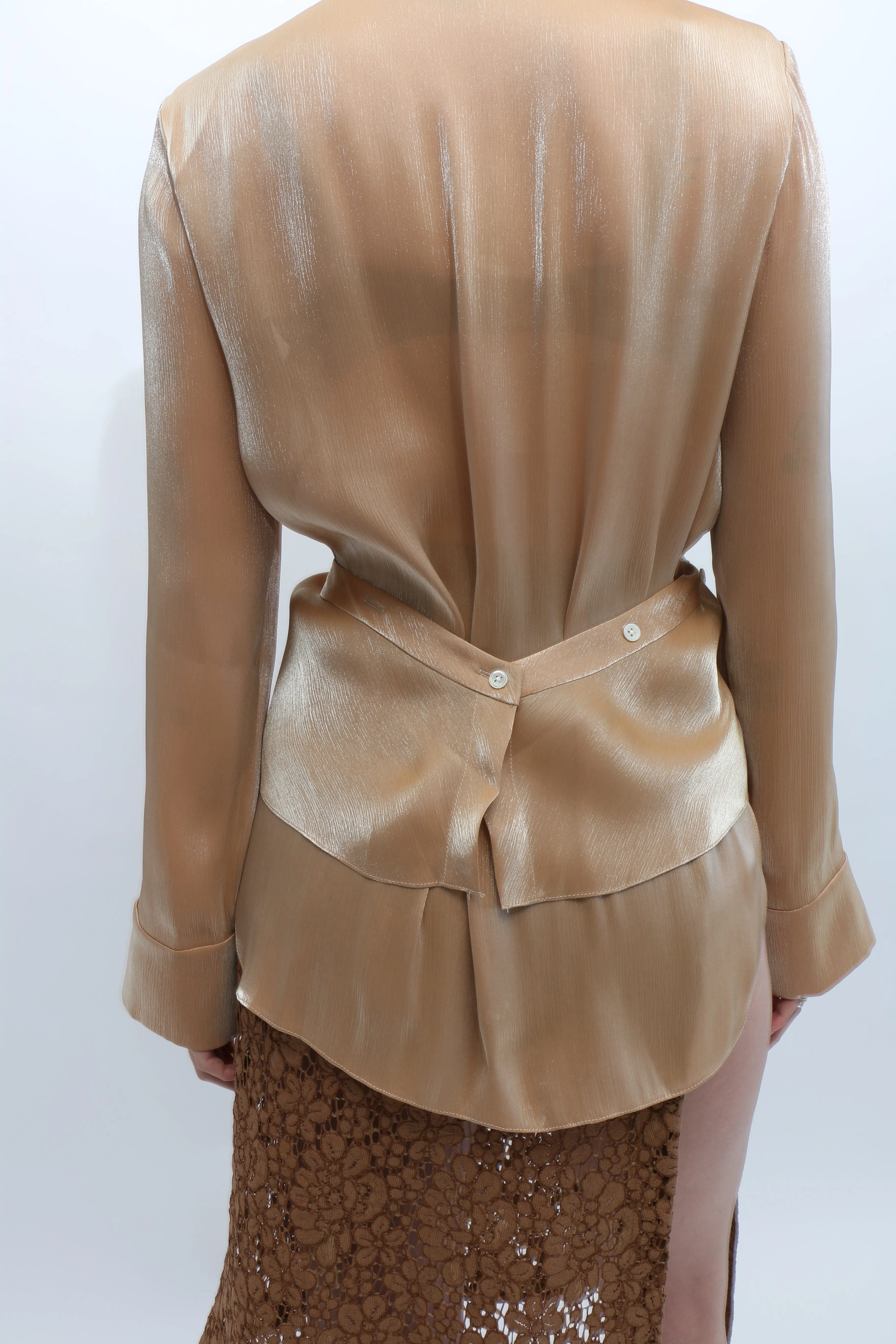 Caramel Wrap Button Down
