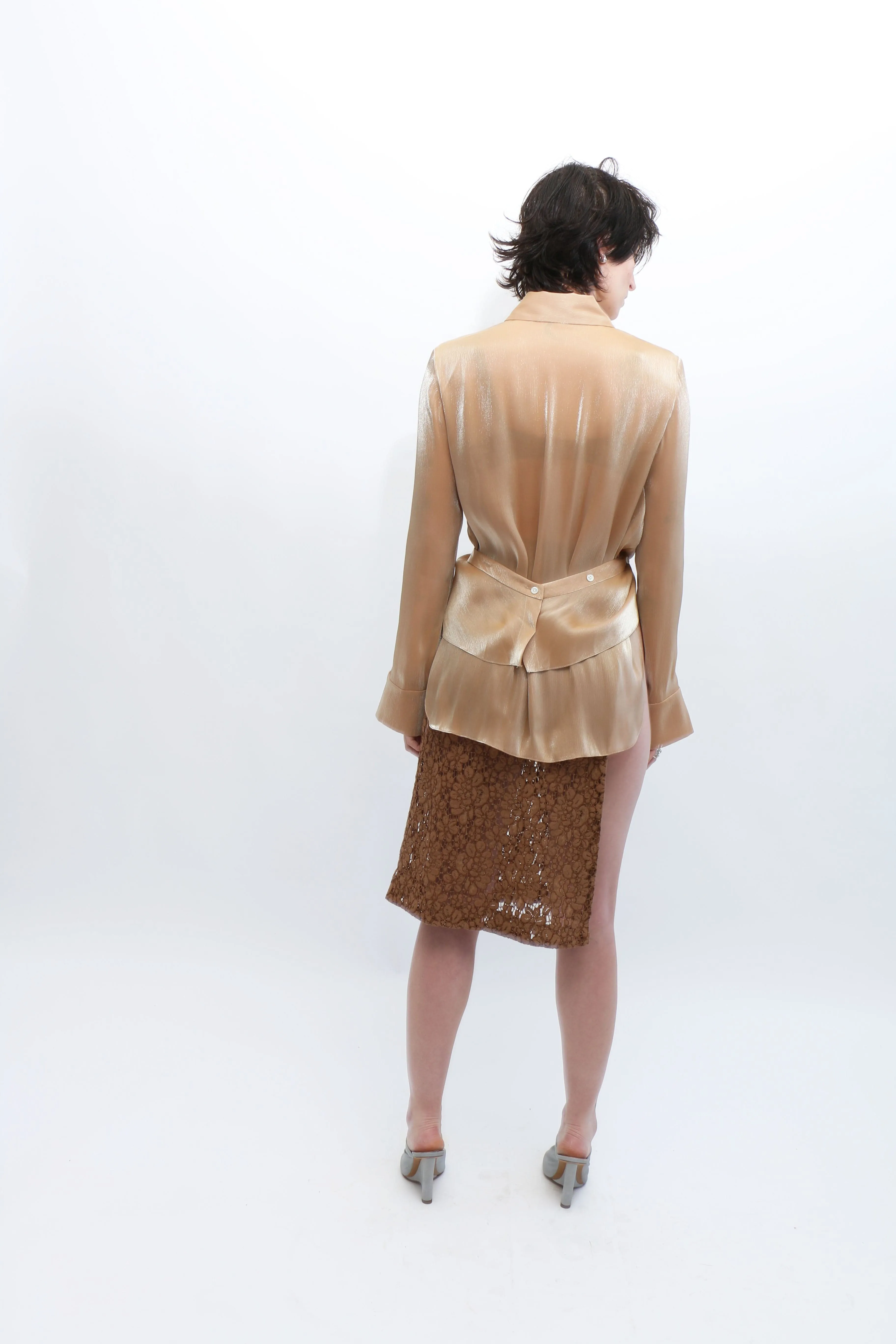 Caramel Wrap Button Down