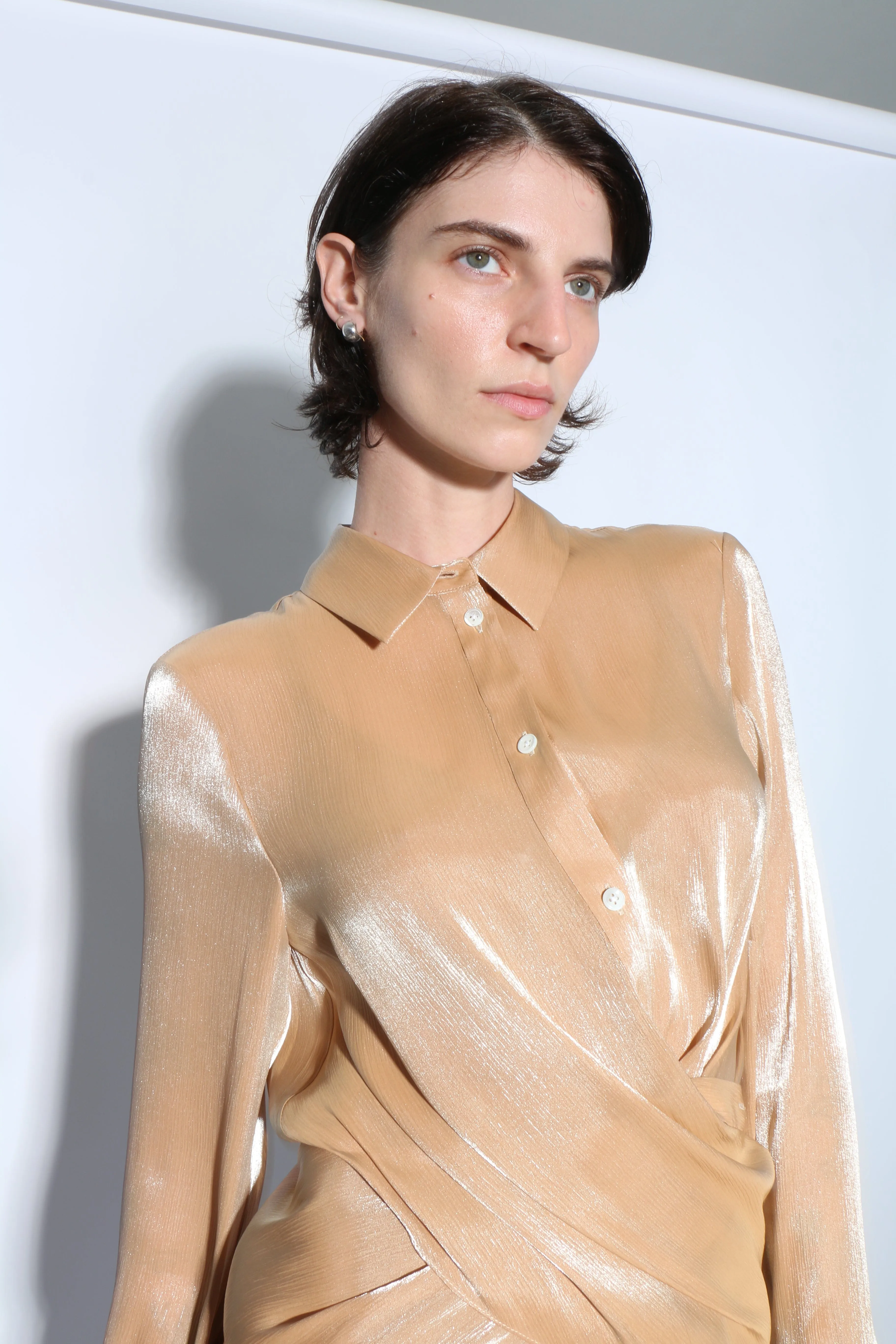 Caramel Wrap Button Down