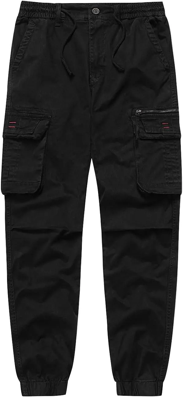 Cargo Pants for Men Cotton Pants Tapered Outdoor Hiking Pants with Multi Pocket Work Pants Relaxed Fit Trousers