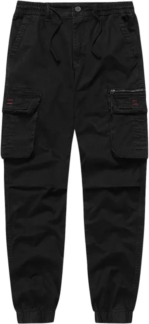 Cargo Pants for Men Cotton Pants Tapered Outdoor Hiking Pants with Multi Pocket Work Pants Relaxed Fit Trousers