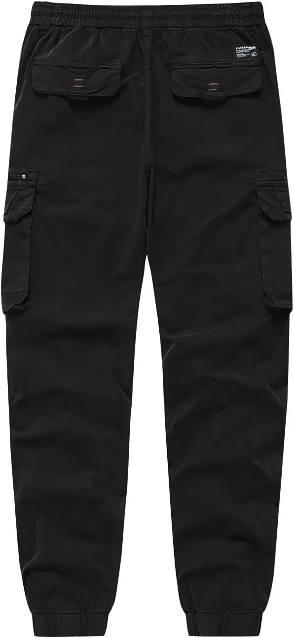 Cargo Pants for Men Cotton Pants Tapered Outdoor Hiking Pants with Multi Pocket Work Pants Relaxed Fit Trousers
