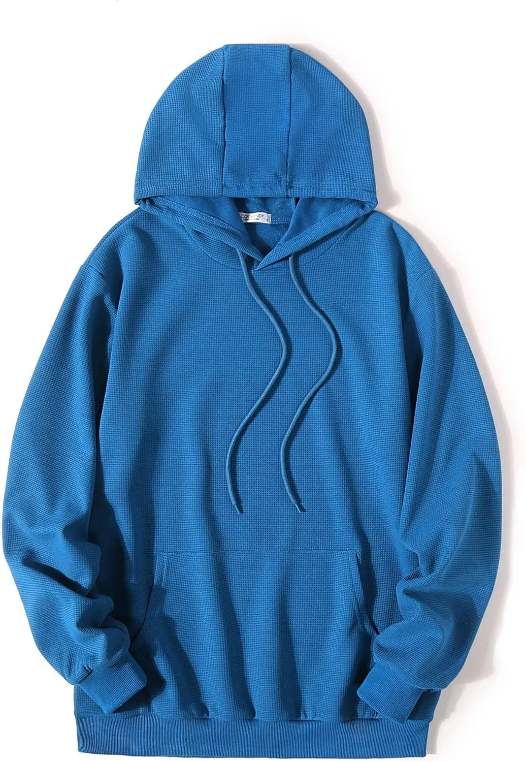 COOFANDY Men's Hooded Sweatshirts Long Sleeve Casual Pullover Hoodie Waffle Knit Sweatshirt with Pocket