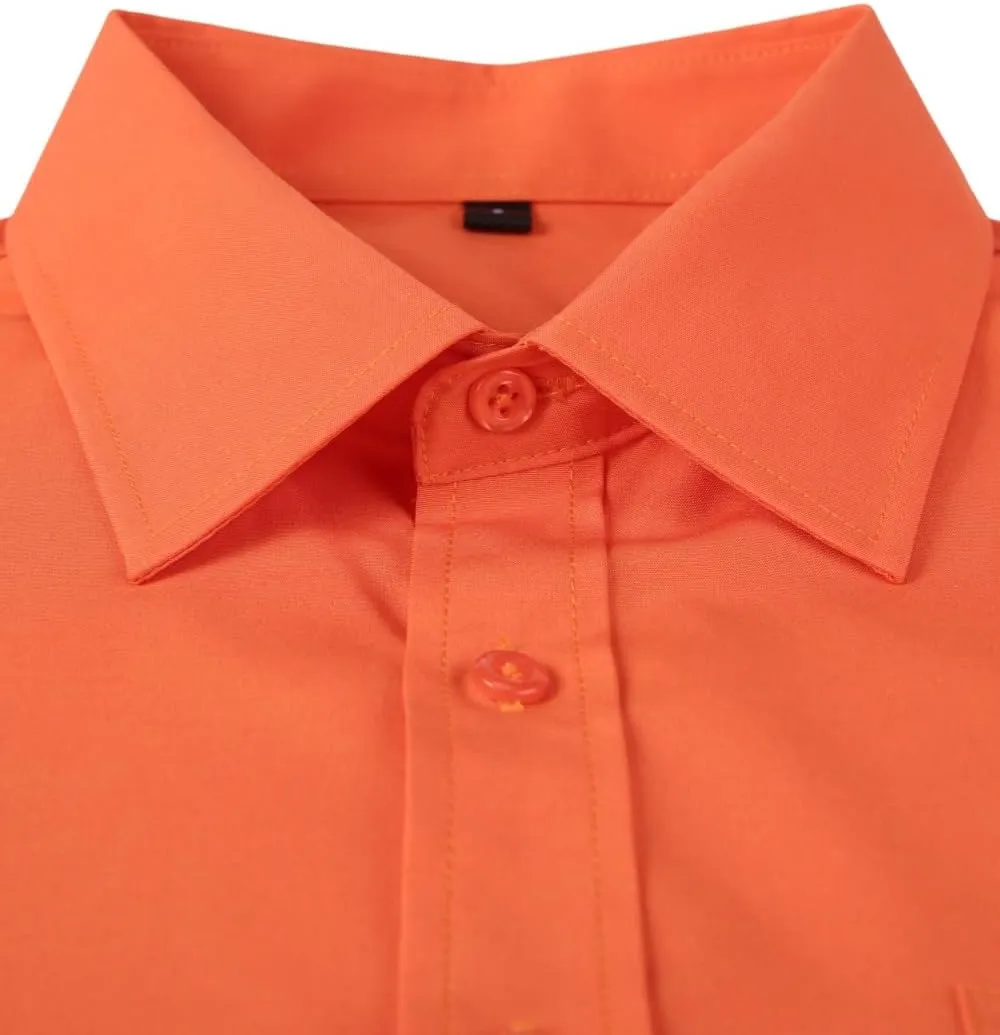 corfty Men Long Sleeve Dress Shirt - Regular Fit Stretch Free-Wrinkle Casual Button Down Shirt