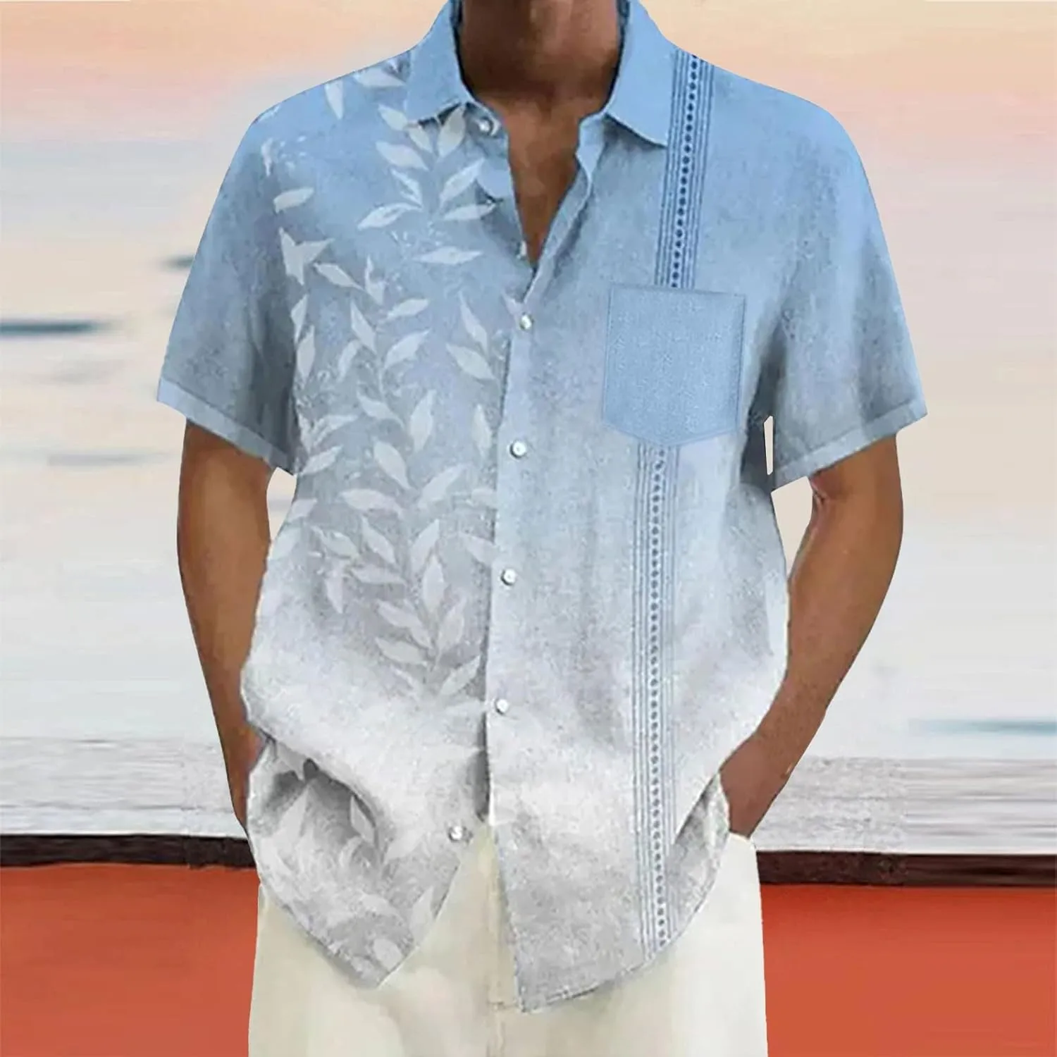 CRNTCEM Mens Solid Color Button Down Shirts 2025 Summer Regular Fit Business Dress Shirts Wrinkle Free Casual Wedding Blouses