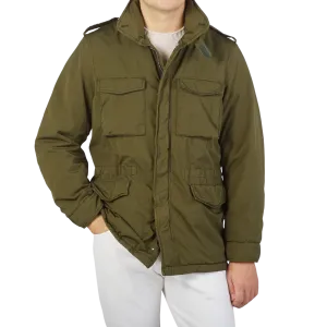 Dark Green Luxury Nylon Padded Field Jacket