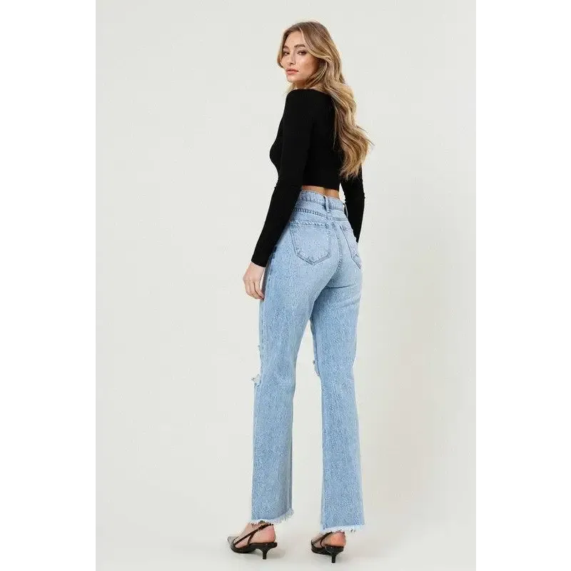 Distressed Wide Leg
