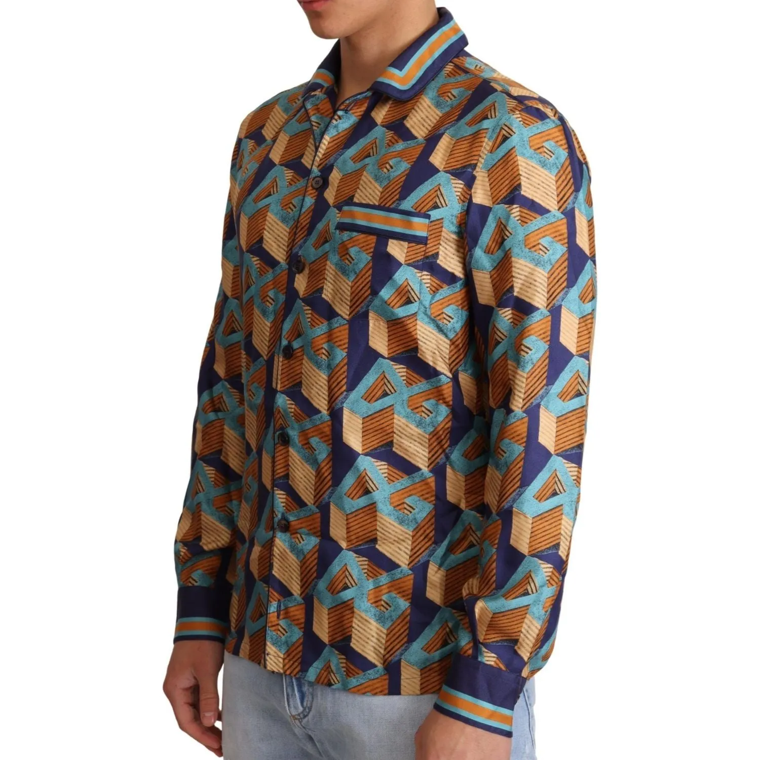 Dolce & Gabbana Elegant Silk Casual Shirt with DG Logo