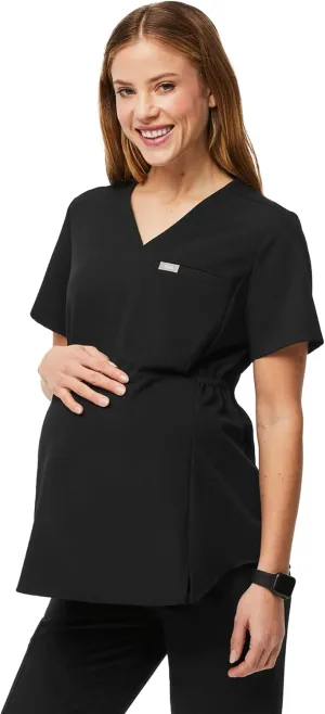 FIGS Octavia Maternity Scrub Top for Women  V-Neck, One Pocket, Curved High-Low Hem, 4-Way Stretch Women's Scrub Top