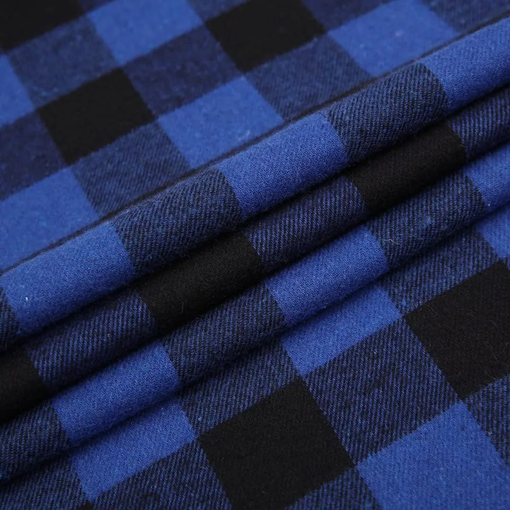 Flannel Plaid Shirt for Men - Regular-Fit Long-Sleeved Casual Button-Down Shirt