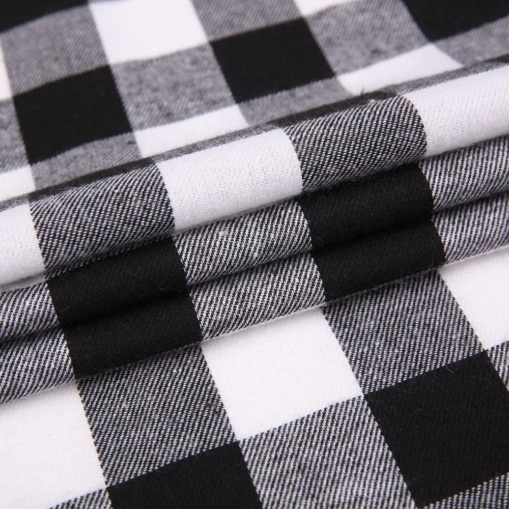 Flannel Plaid Shirt for Men - Regular-Fit Long-Sleeved Casual Button-Down Shirt