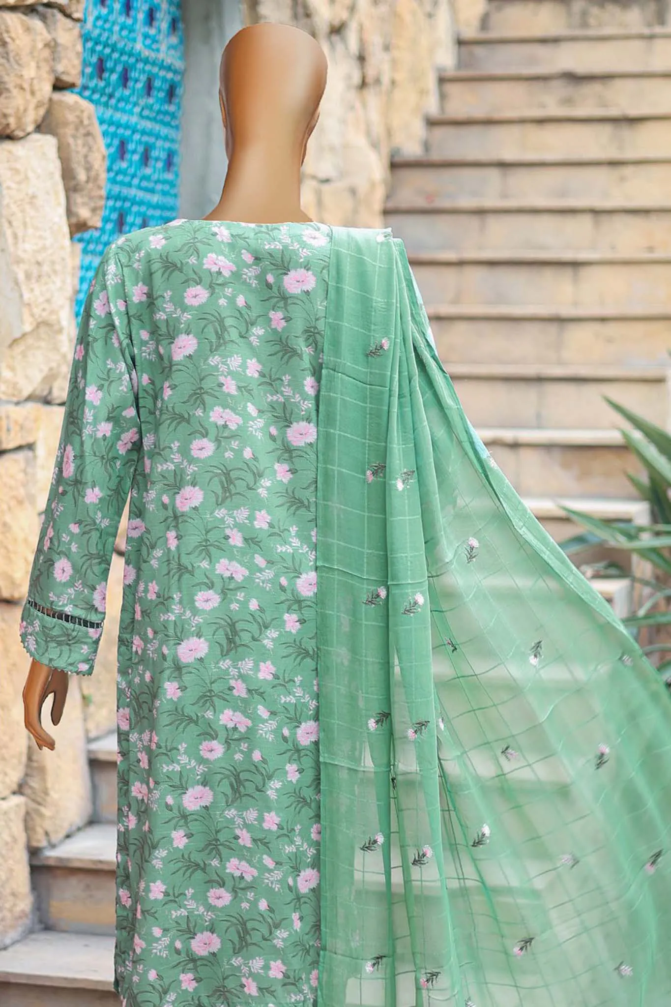 Floral Vibes By Hz Unstitched 3 Piece Raw Silk Collection'2024-FVRS-08