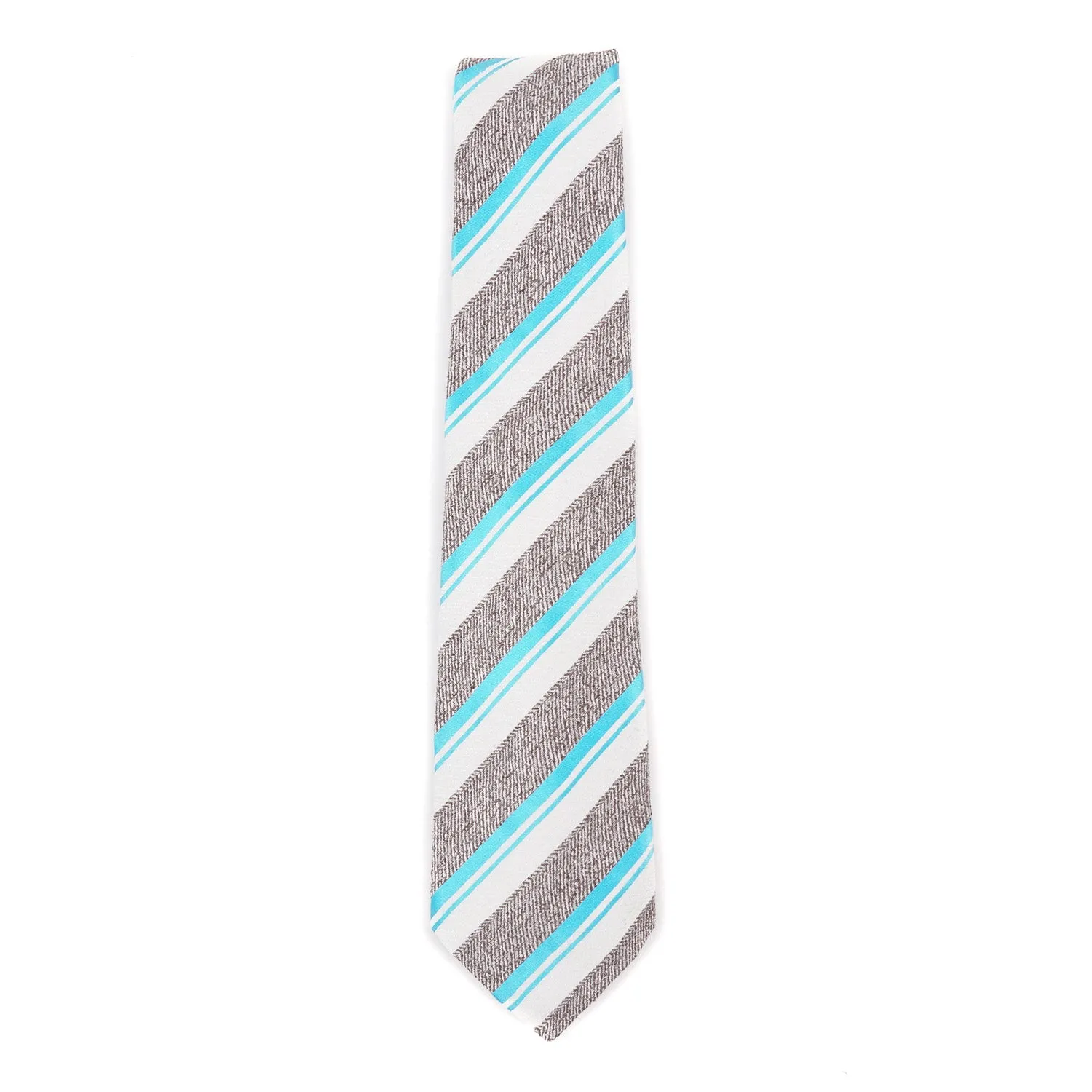Kiton Ribbon Striped Silk Necktie
