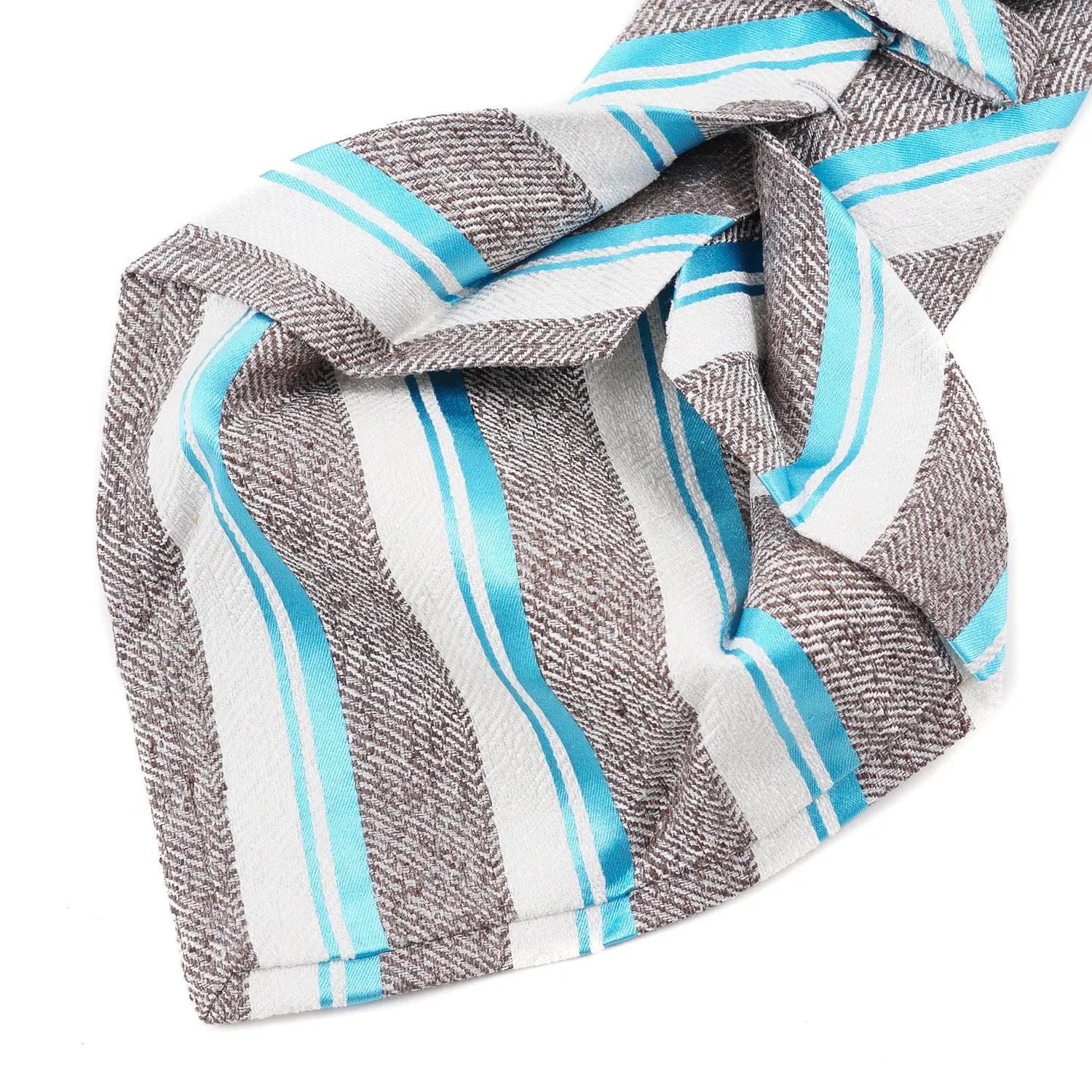 Kiton Ribbon Striped Silk Necktie
