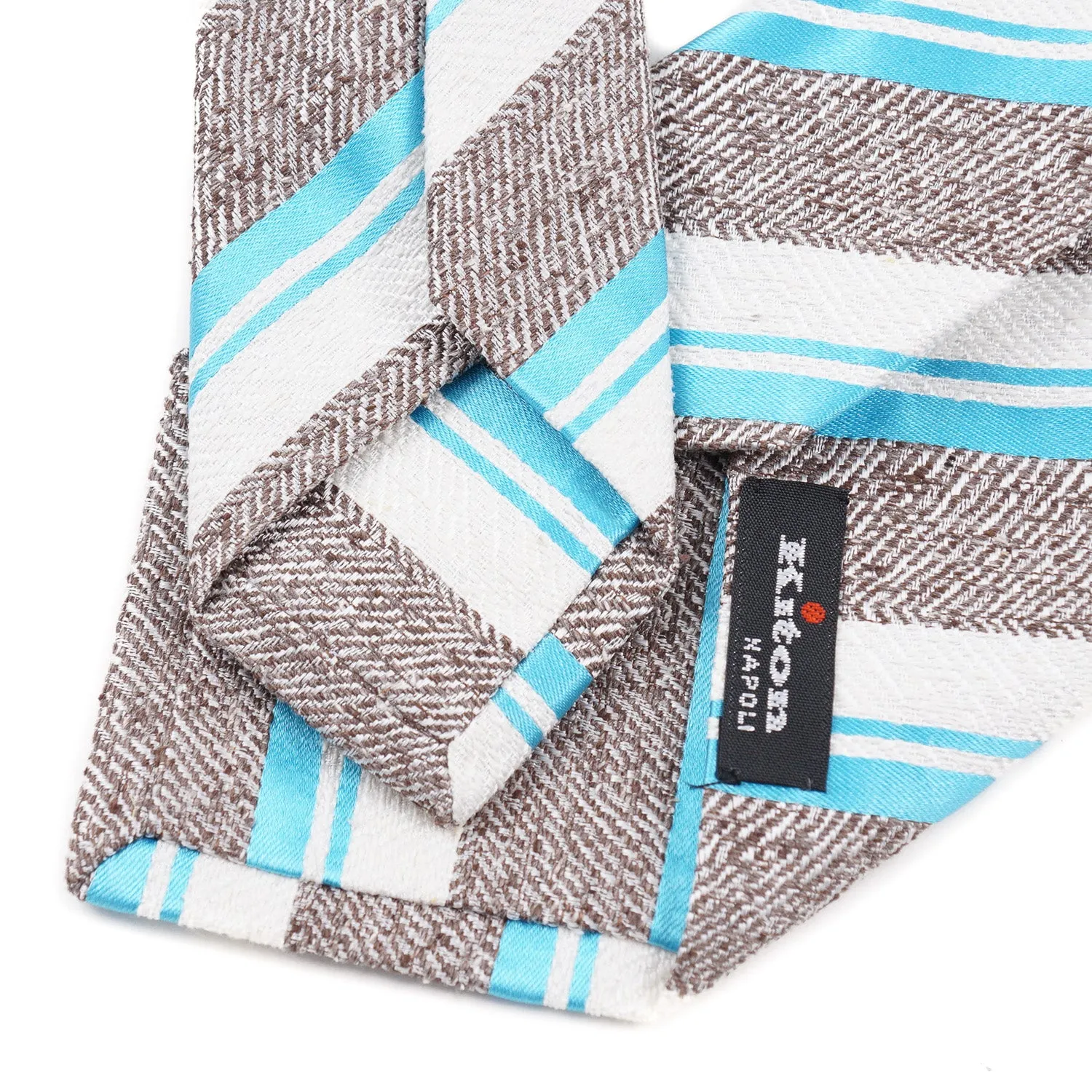 Kiton Ribbon Striped Silk Necktie