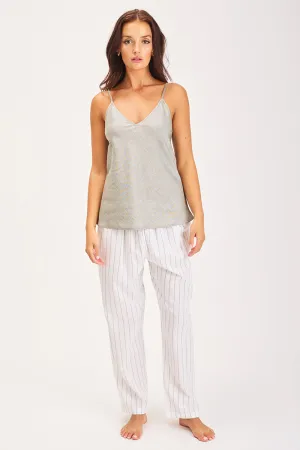 Linen Sage Stripe Pant