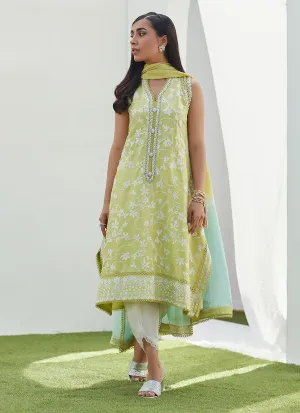 Luxe Pret '23 - Pear Embroidered Silk Shirt And Dupatta