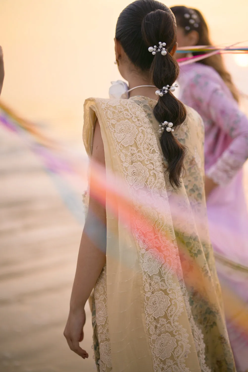 Luxury Lawn Vol 2 '24 - Pastel Floral Lemon - Nel-24609