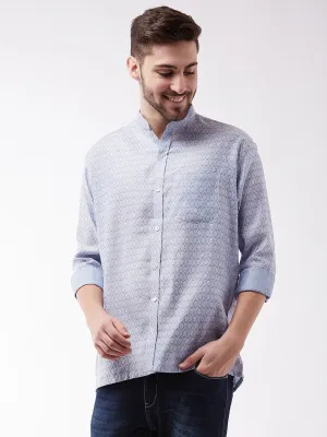 Men's Beige Silk Blend Ethnic Shirt - Vastramay