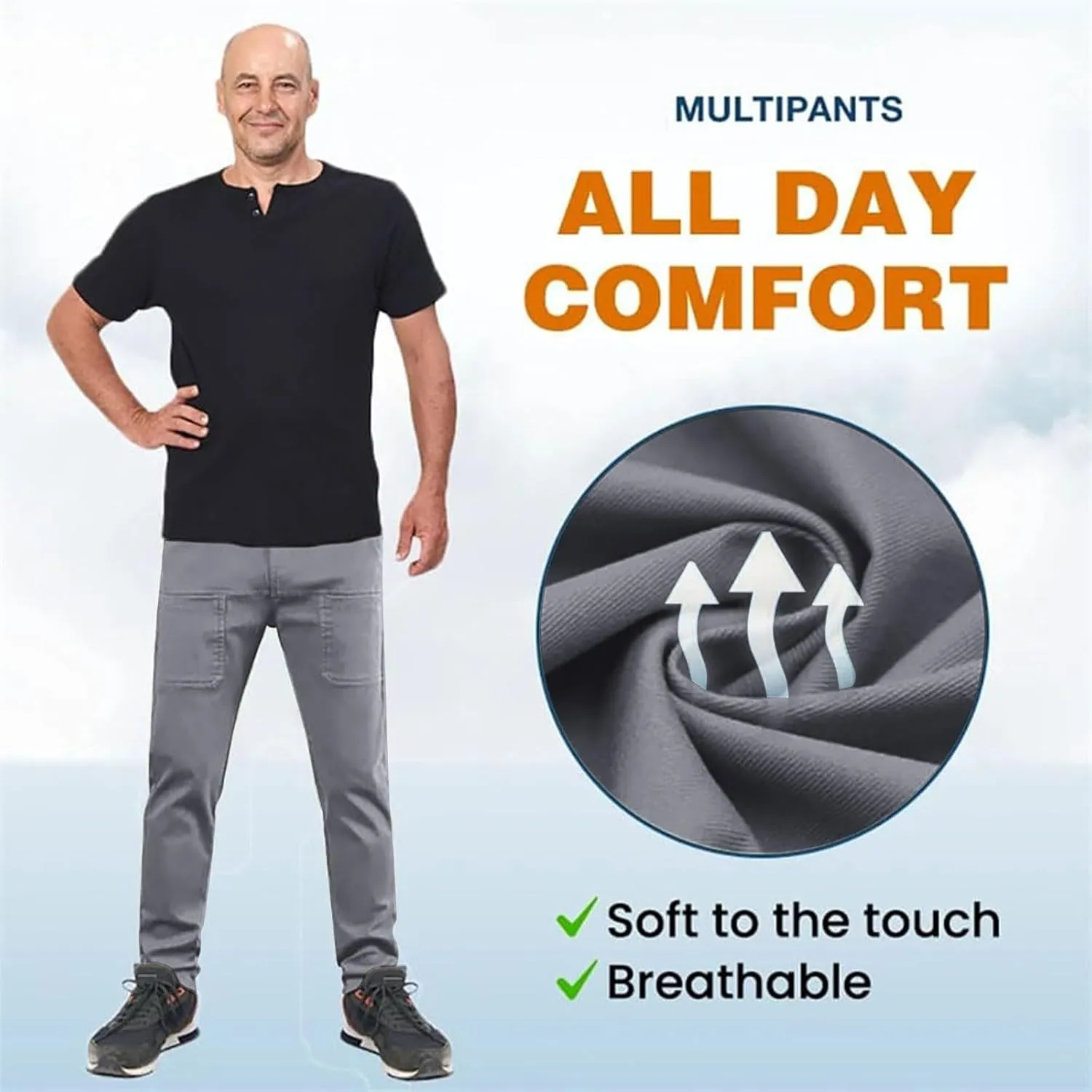 Men's Stretch Cargo Pants Lightweight Comfy Cargo Pants Multipants High Stretch Multi-Pocket Durable Cargo Pants
