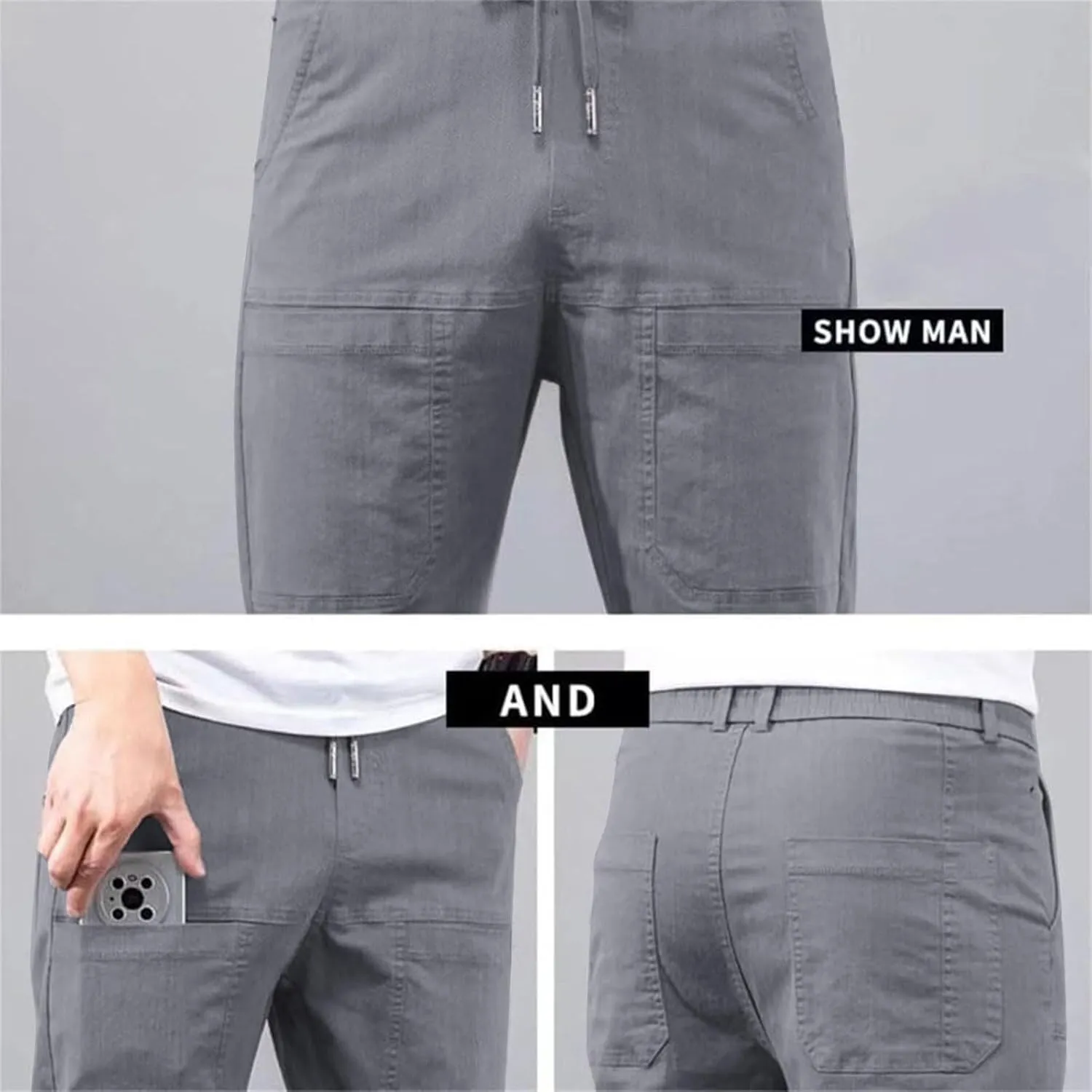 Men's Stretch Cargo Pants Lightweight Comfy Cargo Pants Multipants High Stretch Multi-Pocket Durable Cargo Pants