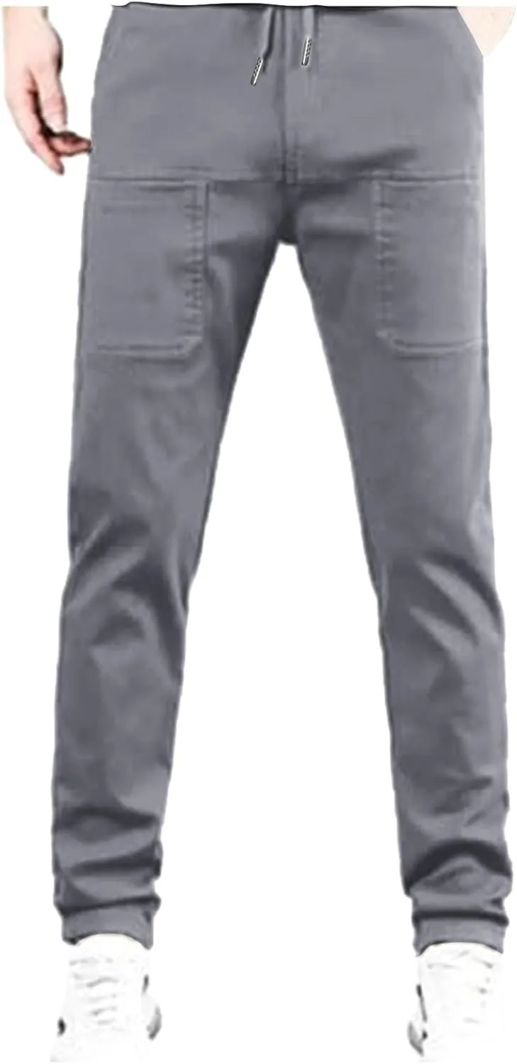 Men's Stretch Cargo Pants Lightweight Comfy Cargo Pants Multipants High Stretch Multi-Pocket Durable Cargo Pants
