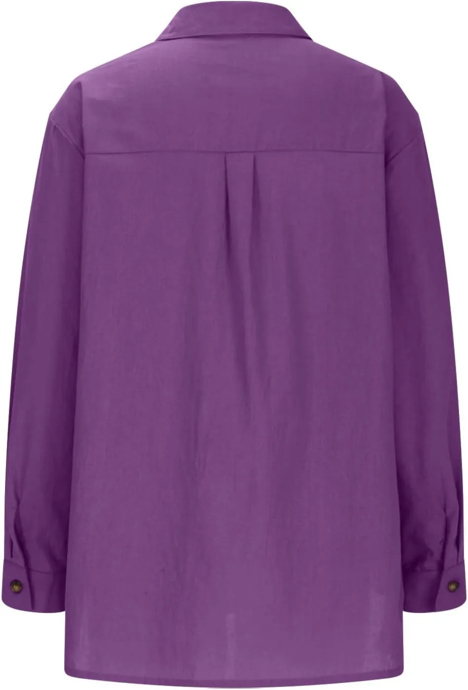 Oversized Linen Shirts Women Button Down V Neck Long Sleeve Casual Summer Tops with Pockets Beach Blouses