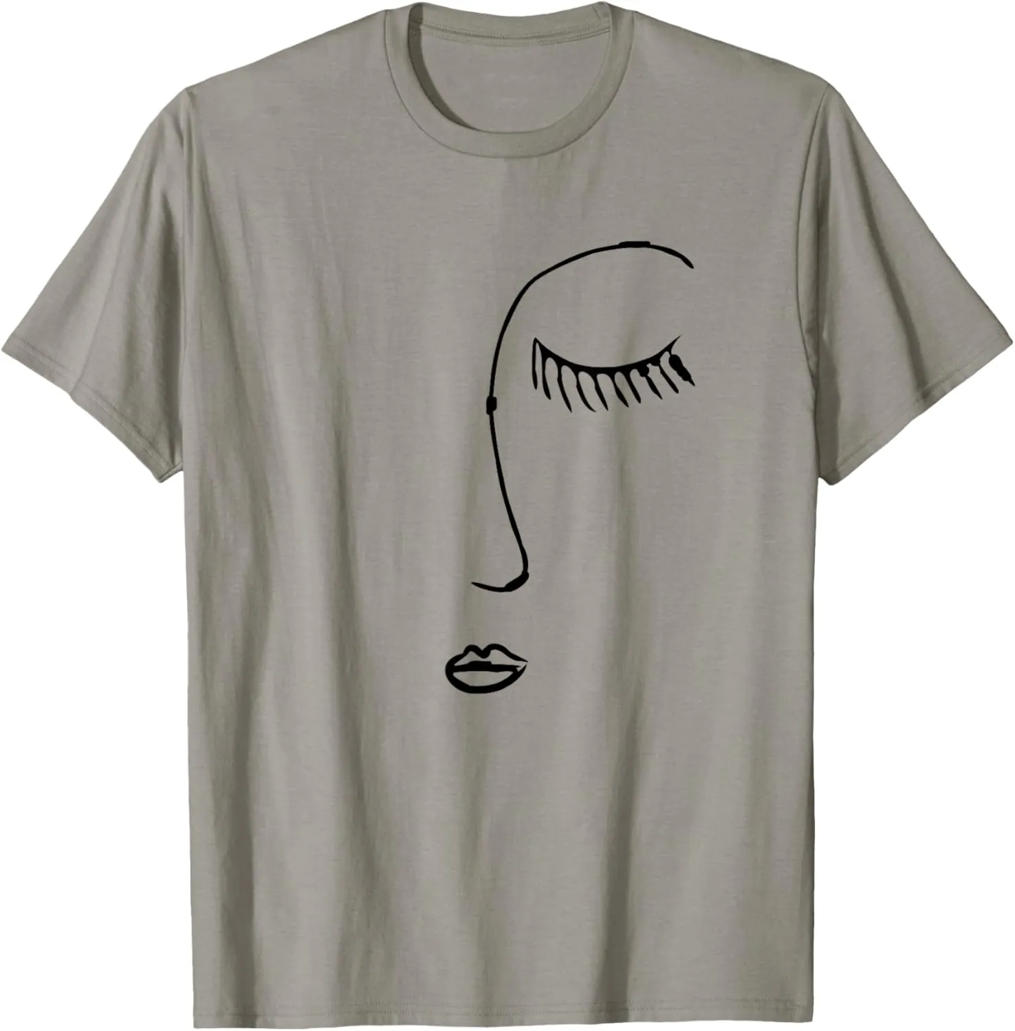 Portrait Line Drawing Sketch Face T-Shirt Abstract Art Tee T-Shirt
