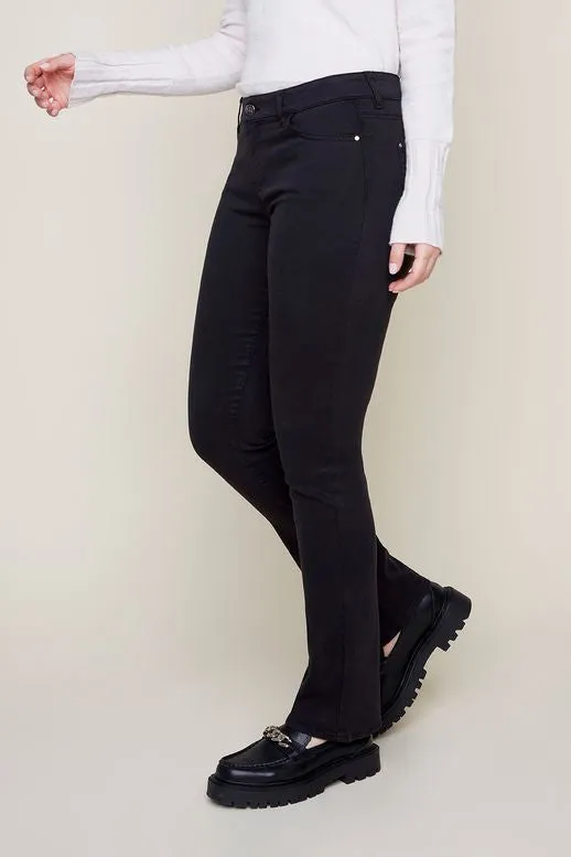 Black Renuar Mid Rise Stretch Jeans with Flattering Fit