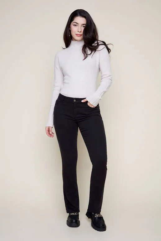 Black Renuar Mid Rise Stretch Jeans with Flattering Fit