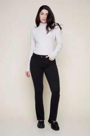 Black Renuar Mid Rise Stretch Jeans with Flattering Fit