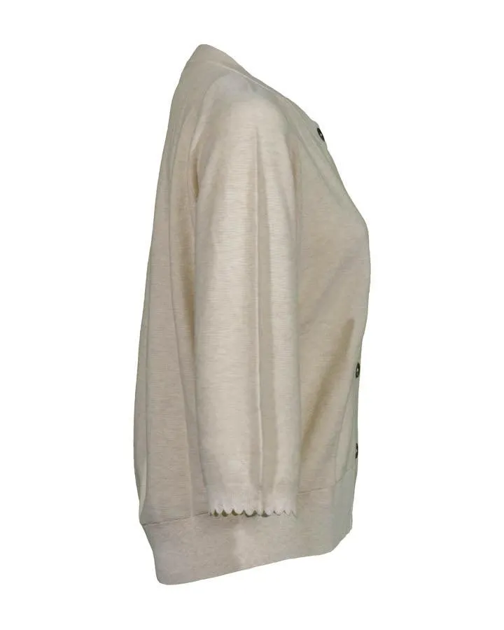 Scalloped Sleeve Hem Cardigan
