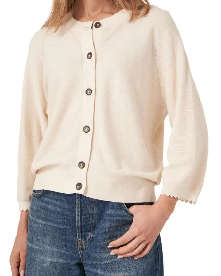 Scalloped Sleeve Hem Cardigan