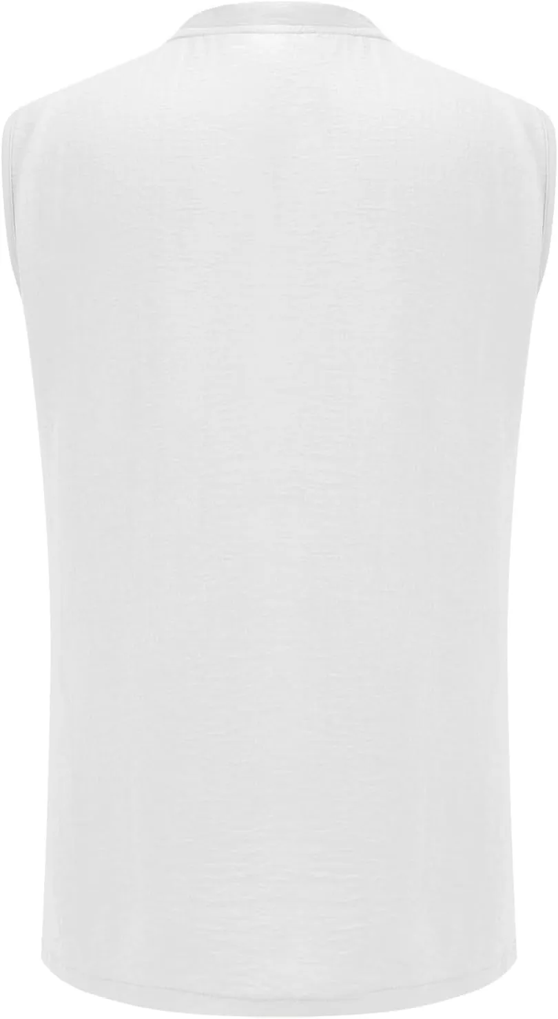 Sleeveless Shirts for Men V Neck Beach Summer Gym Casual Athletic Tank Top Cut Off Muscle Workout Soild Color Vest