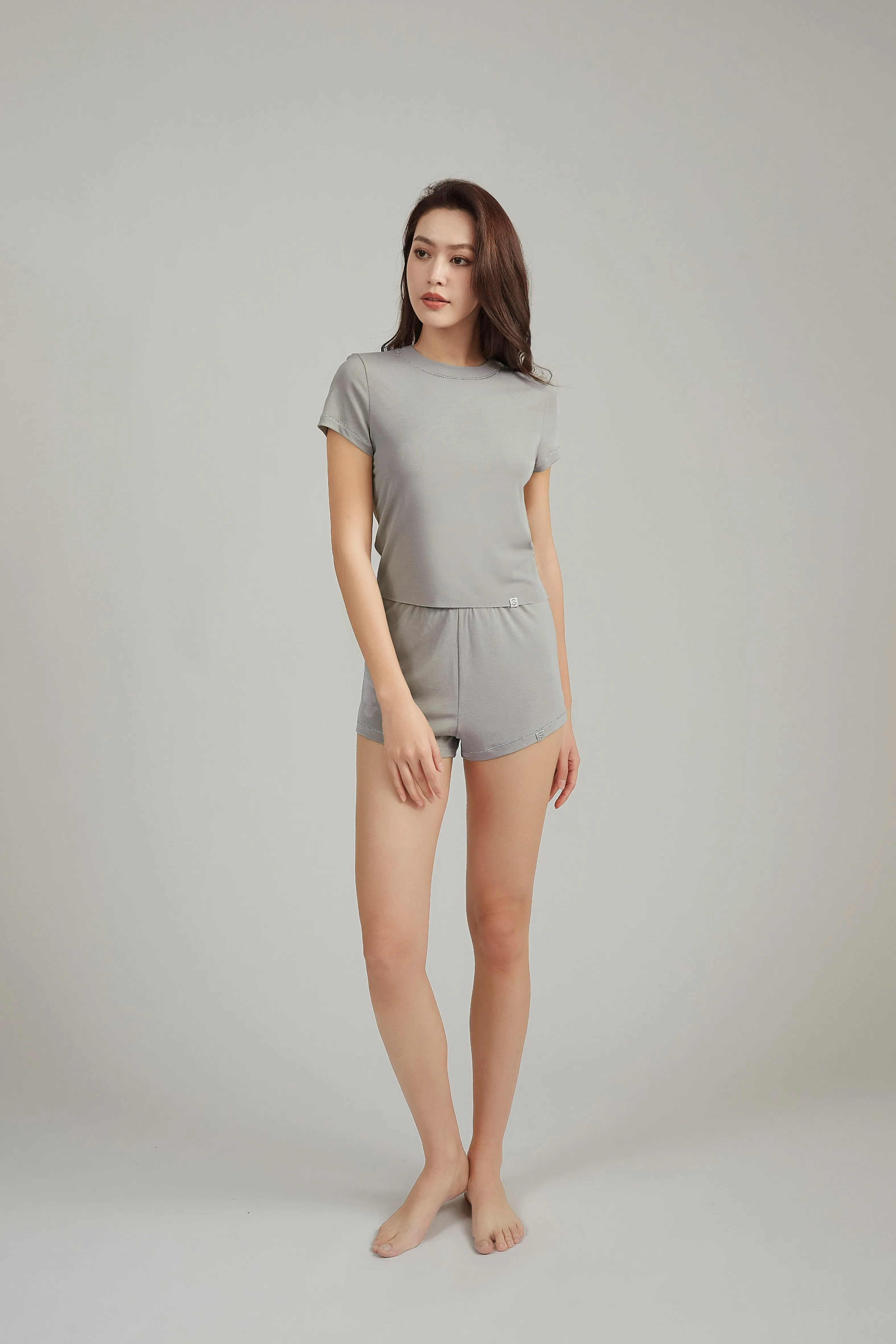 Swarovski Galaxy Grey Silk Blend T-Shirt