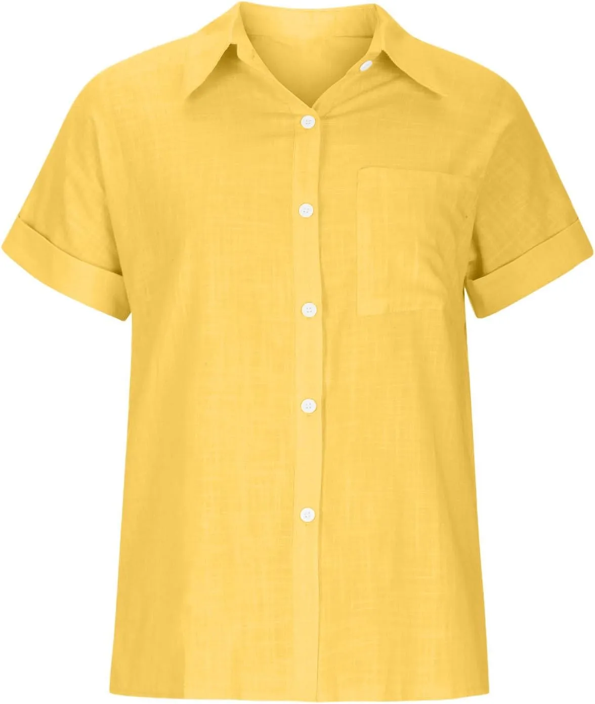 TANGNADE Oversized Linen Button Down Women Short Sleeve Shirts Collared Plus Size Boyfriend Loose Blouse with Front Pocket