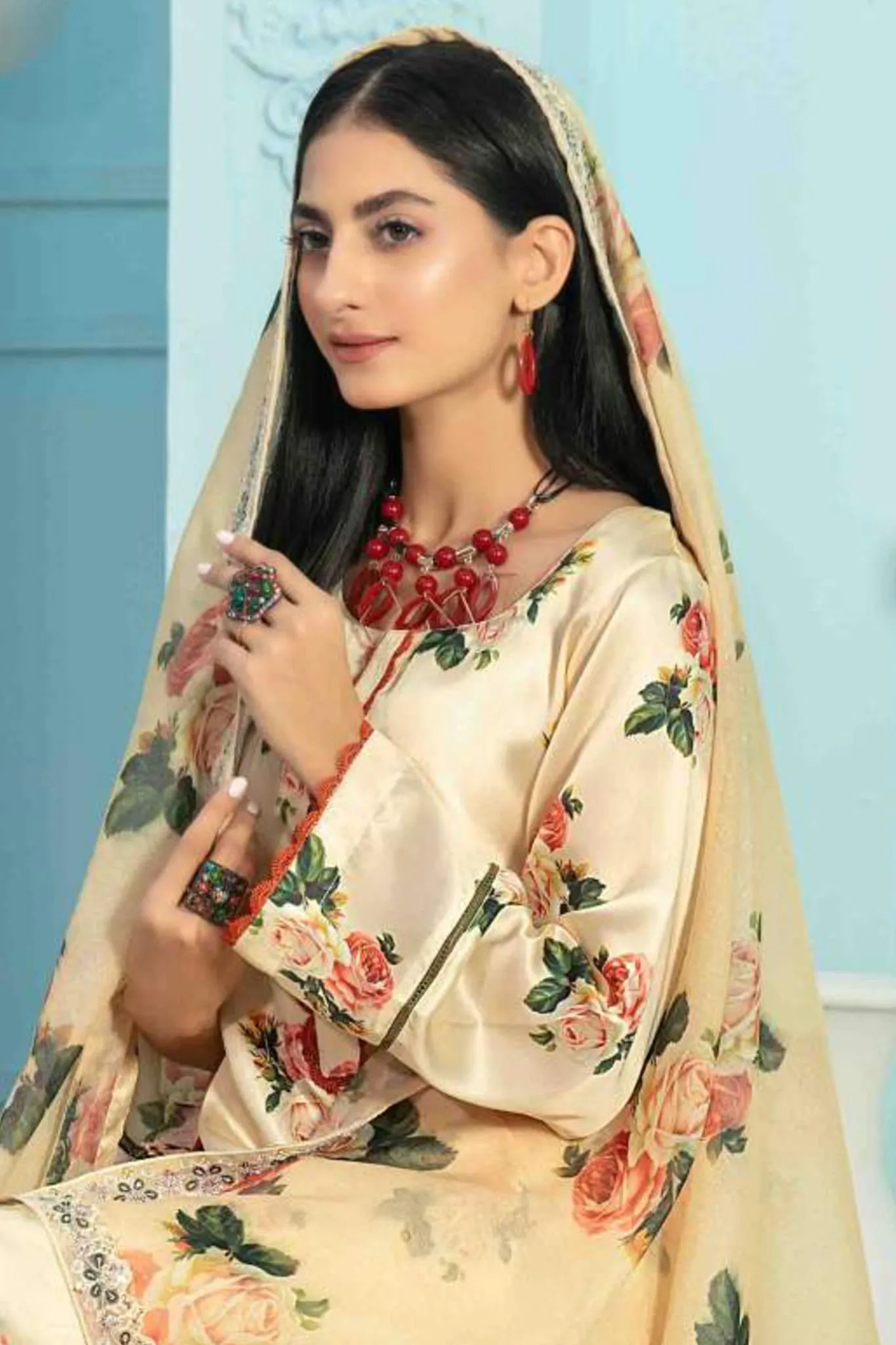 Tehreem by Tawakkal Unstitched 3 Piece Silk Digital Printed Collection'2022-T-7867