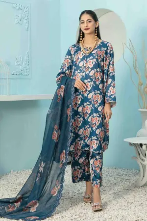 Tehreem by Tawakkal Unstitched 3 Piece Silk Digital Printed Collection'2022-T-7874